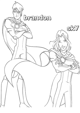 Brandon And Sky Coloring Page